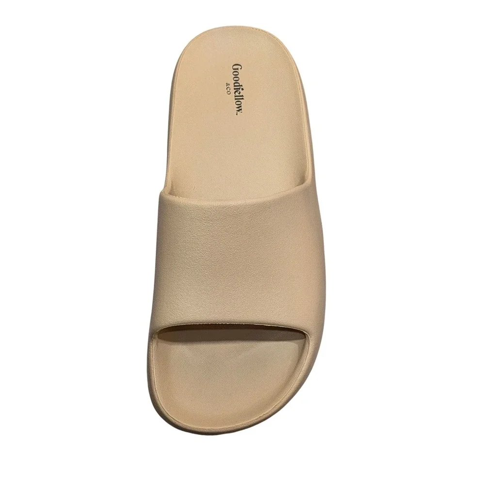 Goodfellow & Co Mens Kendrix Slide Sandals Beige Tan Slip On Shoes - Picture 2 of 5